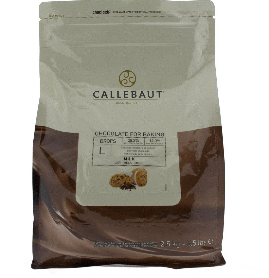 Callebaut Bakvaste Chocolade Druppels L Melk 2,5 kg.* Chocolade|Chocolade Druppels