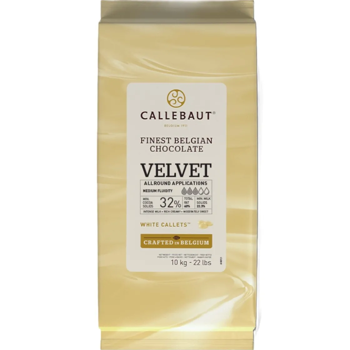 Callebaut Chocolade Callets Wit Velvet (minder zoet) 10kg* Chocolade|Chocolade Druppels
