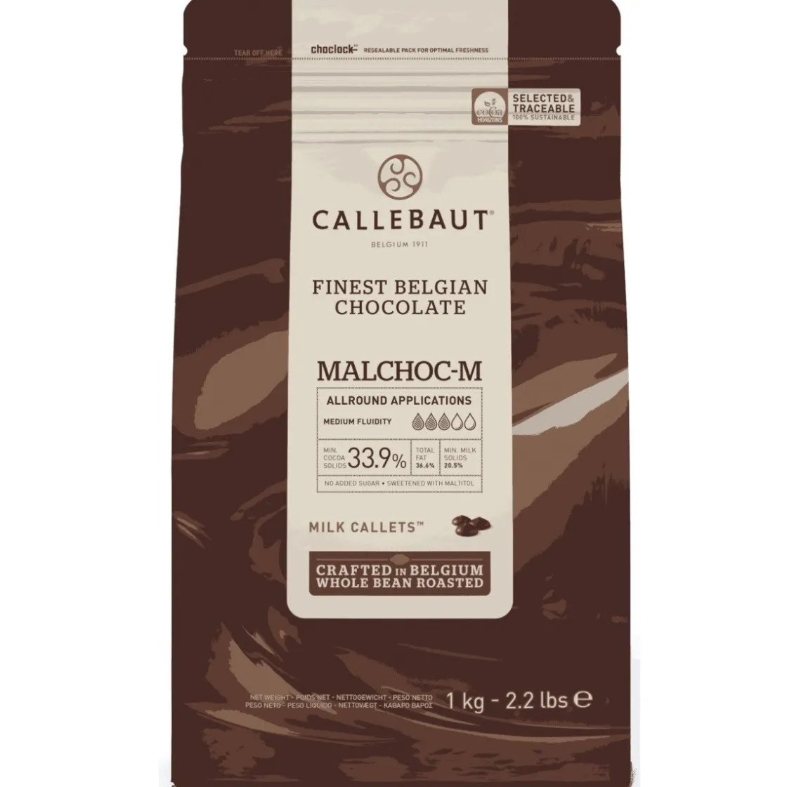 Callebaut Chocolade Callets Melk 1kg (zonder suiker)* Chocolade|Chocolade Druppels