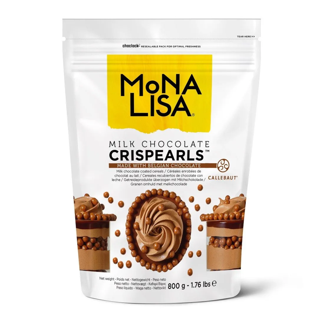 Callebaut Chocolade Crispy Pearls Melk 800 gram* Chocolade Decoraties|Ijsdips