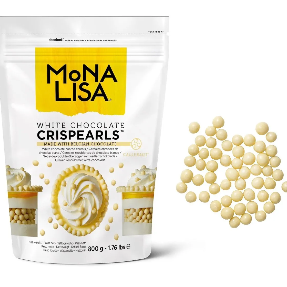 Callebaut Chocolade Crispy Pearls Wit 800 gram* Chocolade Decoraties|Ijsdips