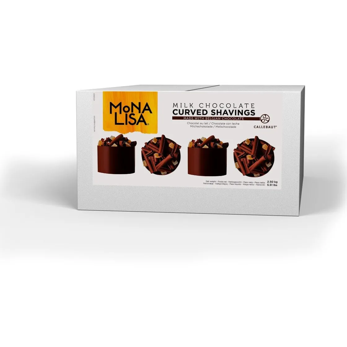 Callebaut Chocolade Curved Schaafsel Melk 2,5kg* Eetbare Strooisels|Chocolade Decoraties