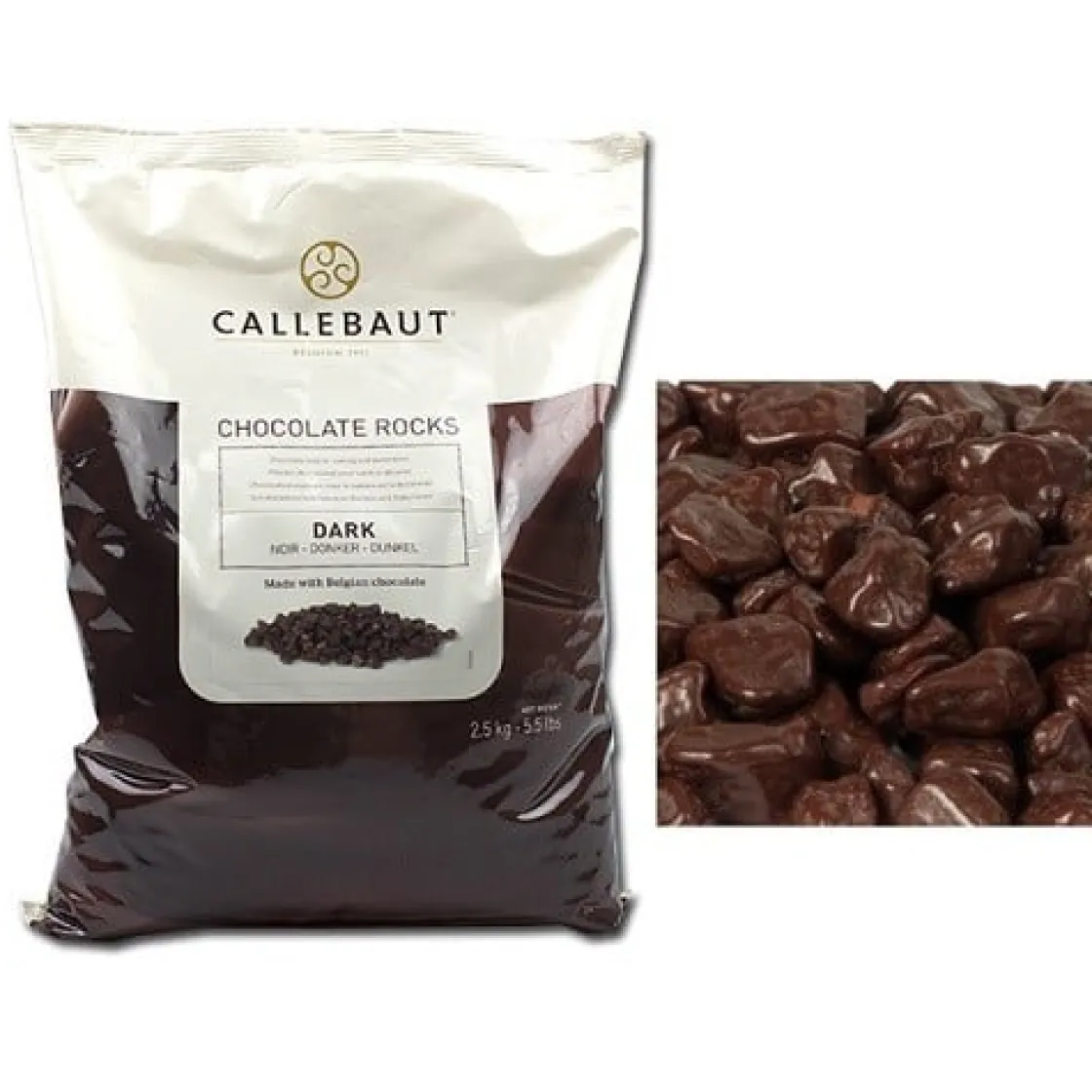 Callebaut Chocolade Mini ChocRocks Puur 2,5 kg* Ijsdips|Eetbare Strooisels