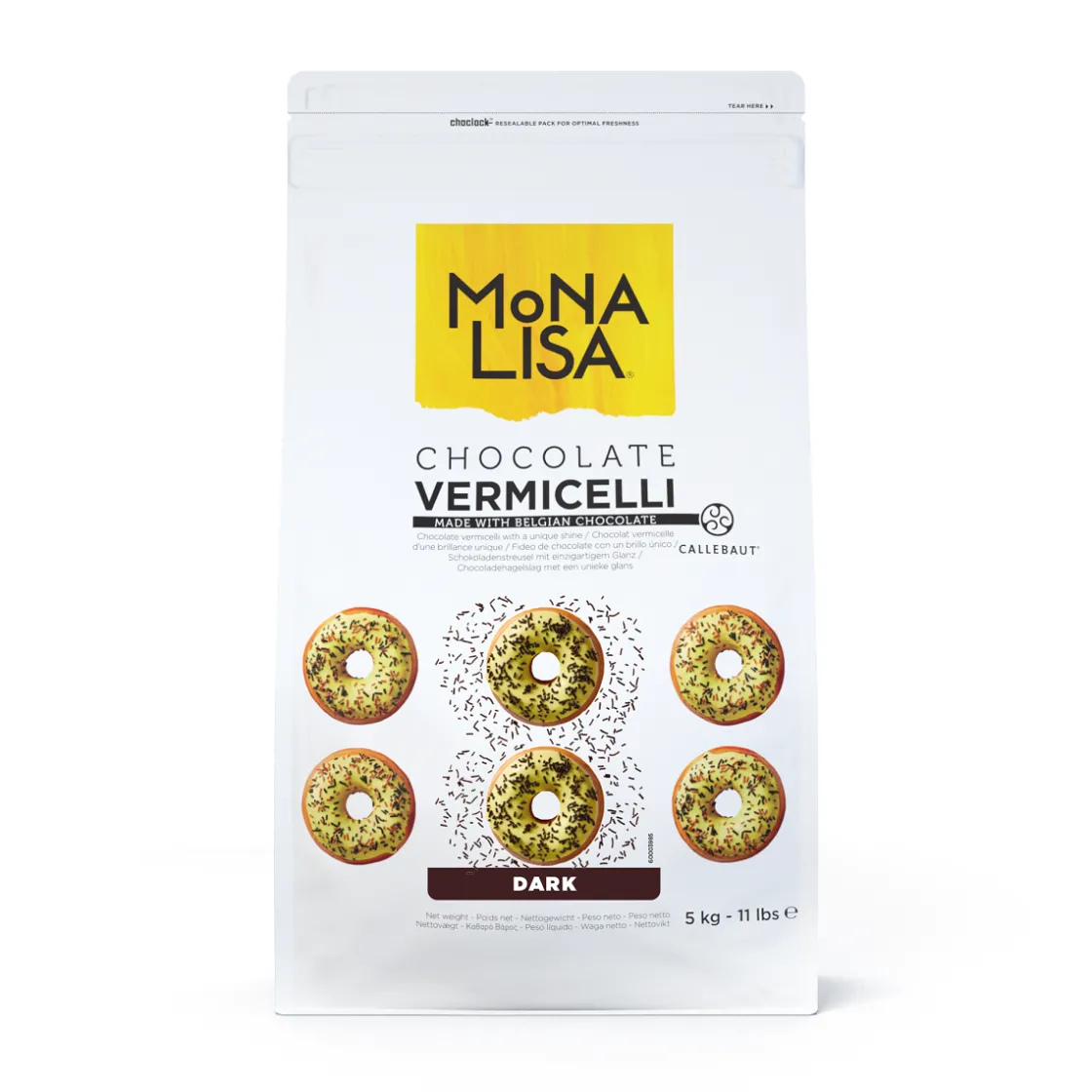 Callebaut Chocolade Vermicelli Puur 5kg* Chocolade Decoraties|Chocolade Decoraties