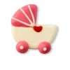 Callebaut Chocoladedecoratie Kinderwagen Roze 90st* Chocolade Decoraties|Figuur Decoraties