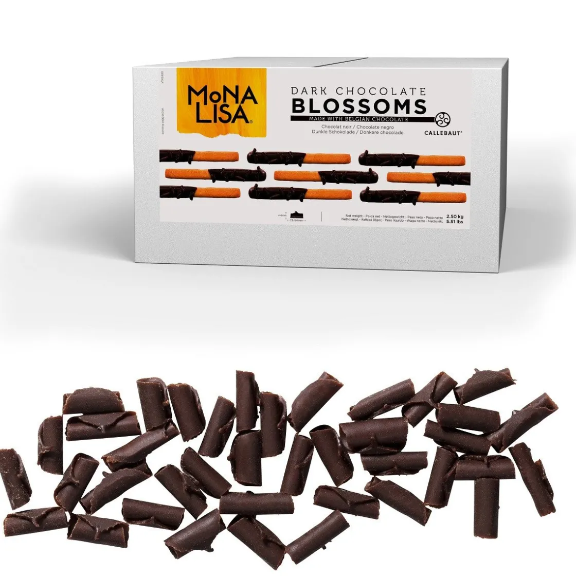 Callebaut Chocoladekrullen klein Puur 2,5kg* Chocolade Decoraties|Ijsdips