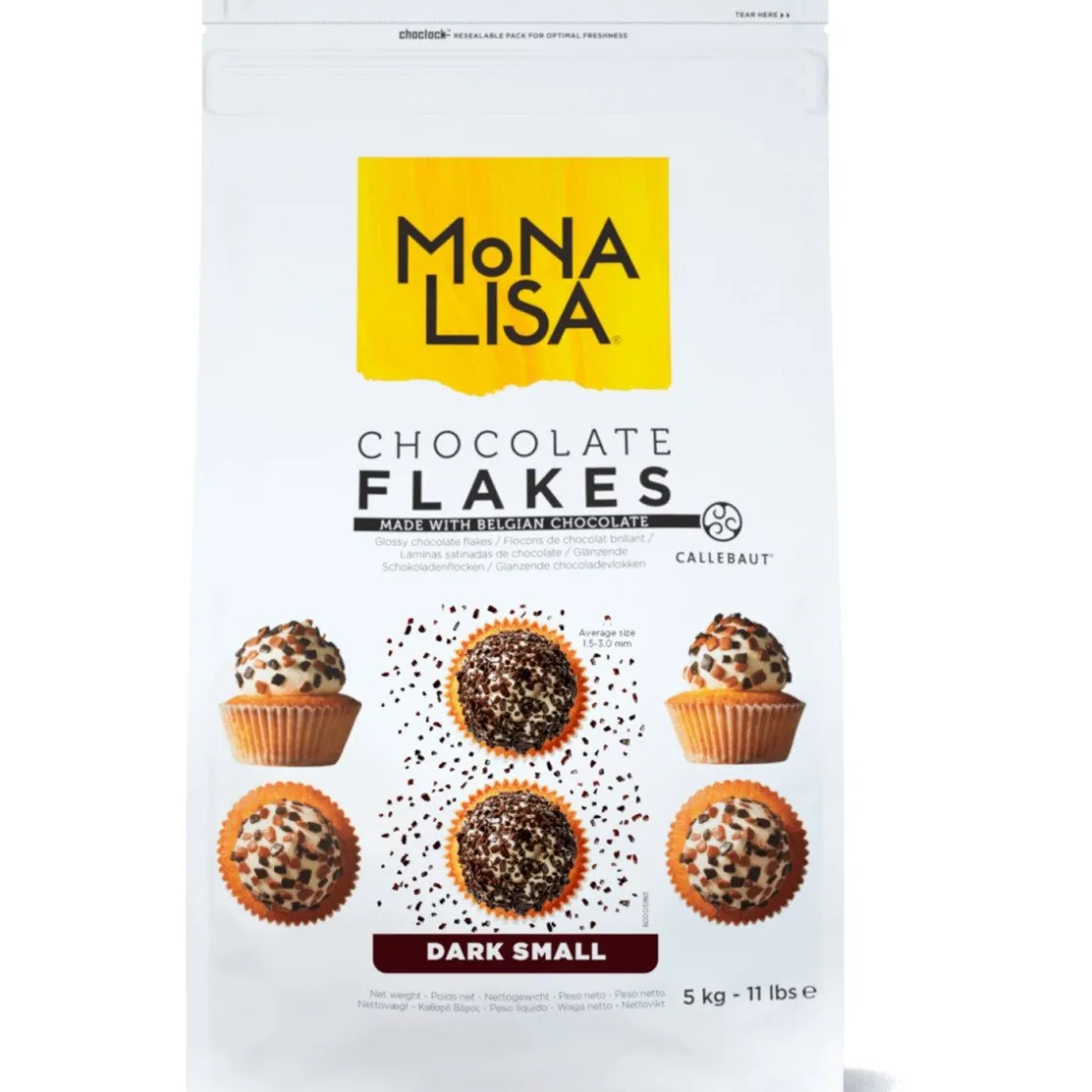 Callebaut Chocoladevlokken Klein Puur 5kg* Ijsdips|Eetbare Strooisels