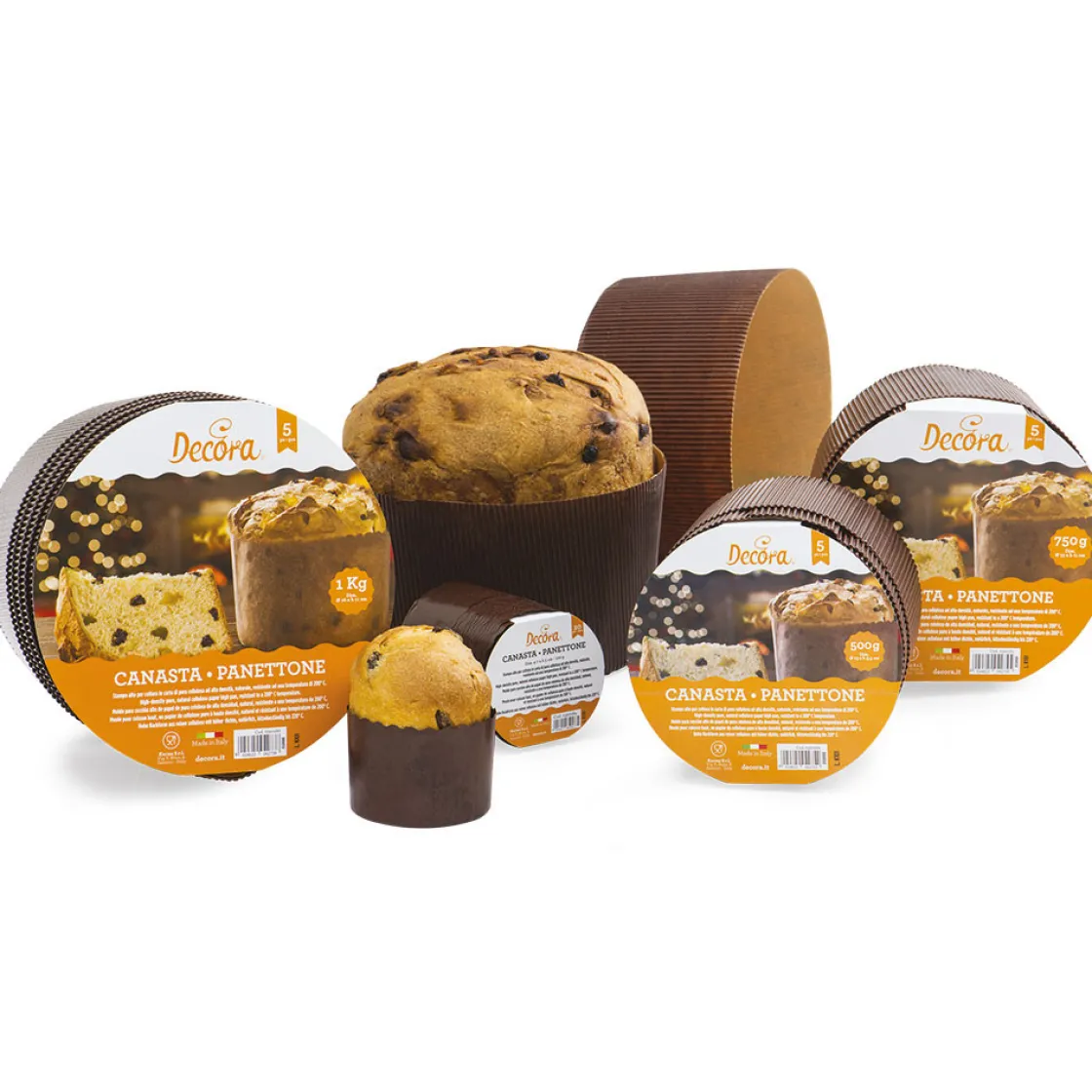 Decora Canasta/Panettone Bakvorm Ø15x11(h) cm 5 stuks* Bakvormen Papier