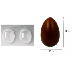 Martellato Chocolade Holvorm Pasen Half-Ei Glad (2x) 14x10x5cm.* Hol Vormen