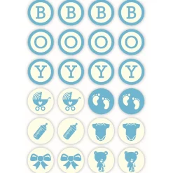 Overig Chocoladedecoratie Baby Boy Ø3cm 24st.* Chocolade Decoraties|Chocolade Decoraties