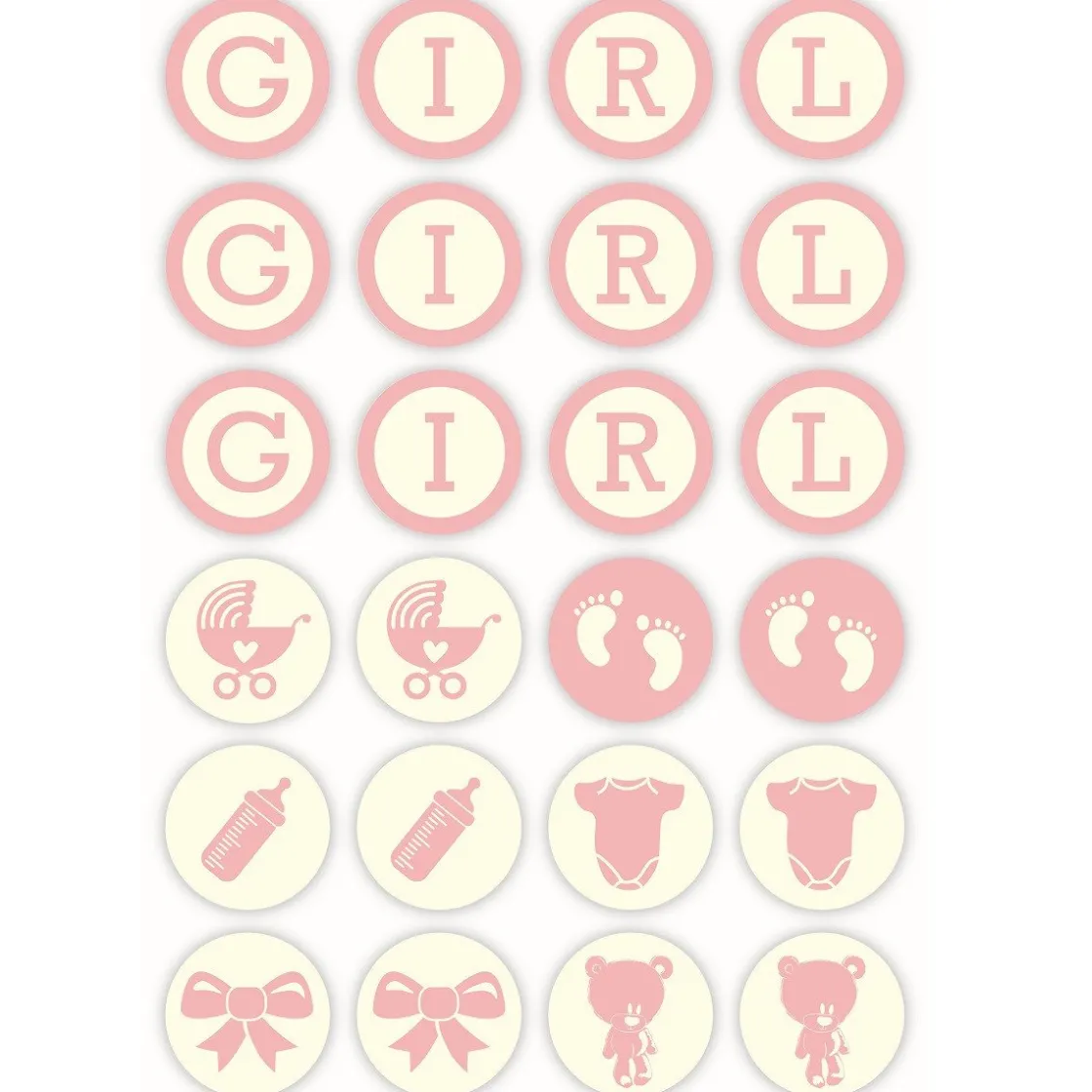 Overig Chocoladedecoratie Baby Girl Ø3cm 96st.* Chocolade Decoraties|Chocolade Decoraties