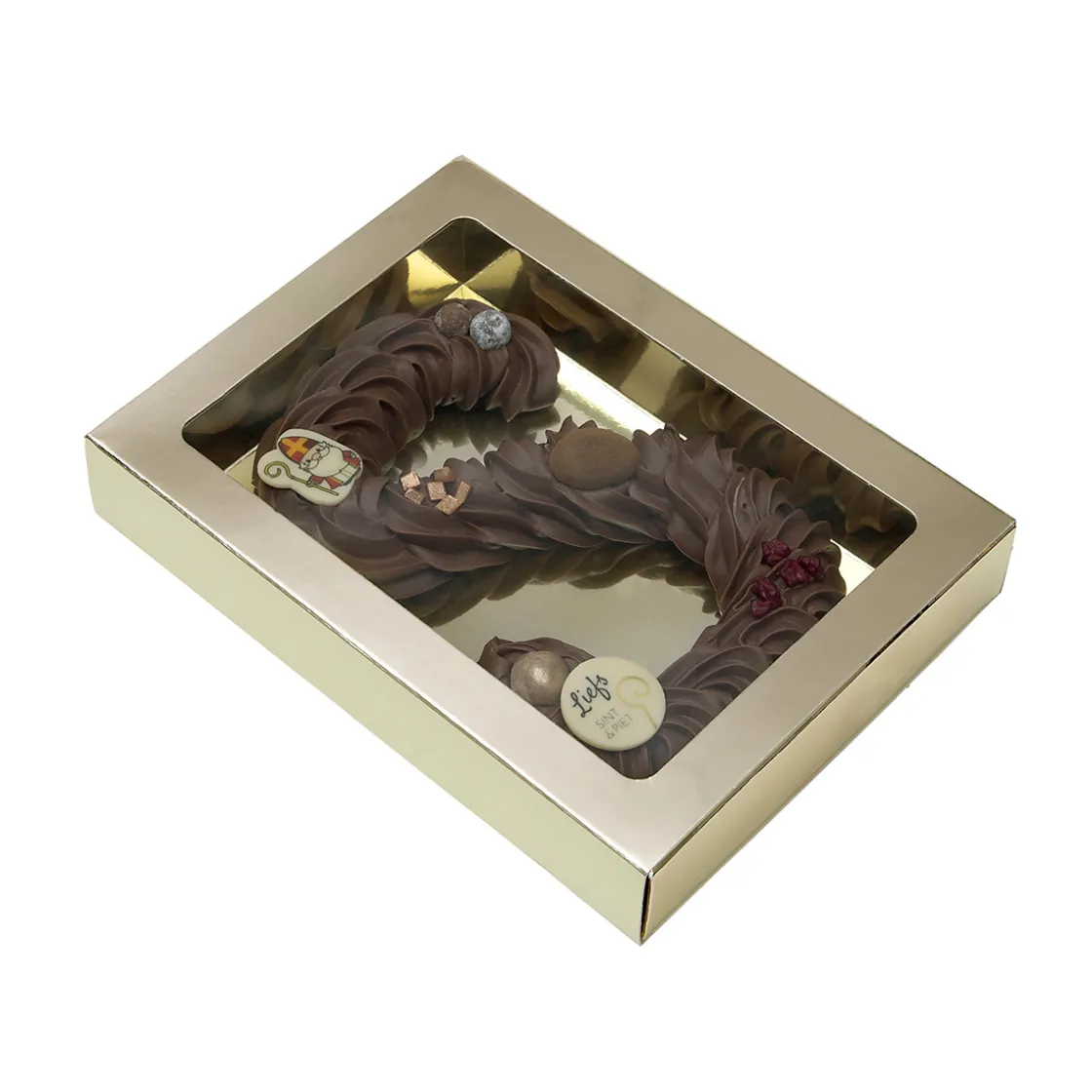 BrandNewCake Chocoladeletterdoos GK7 Goud / Goud 26st* Chocolade Verpakkingen|Chocoladeletterdozen