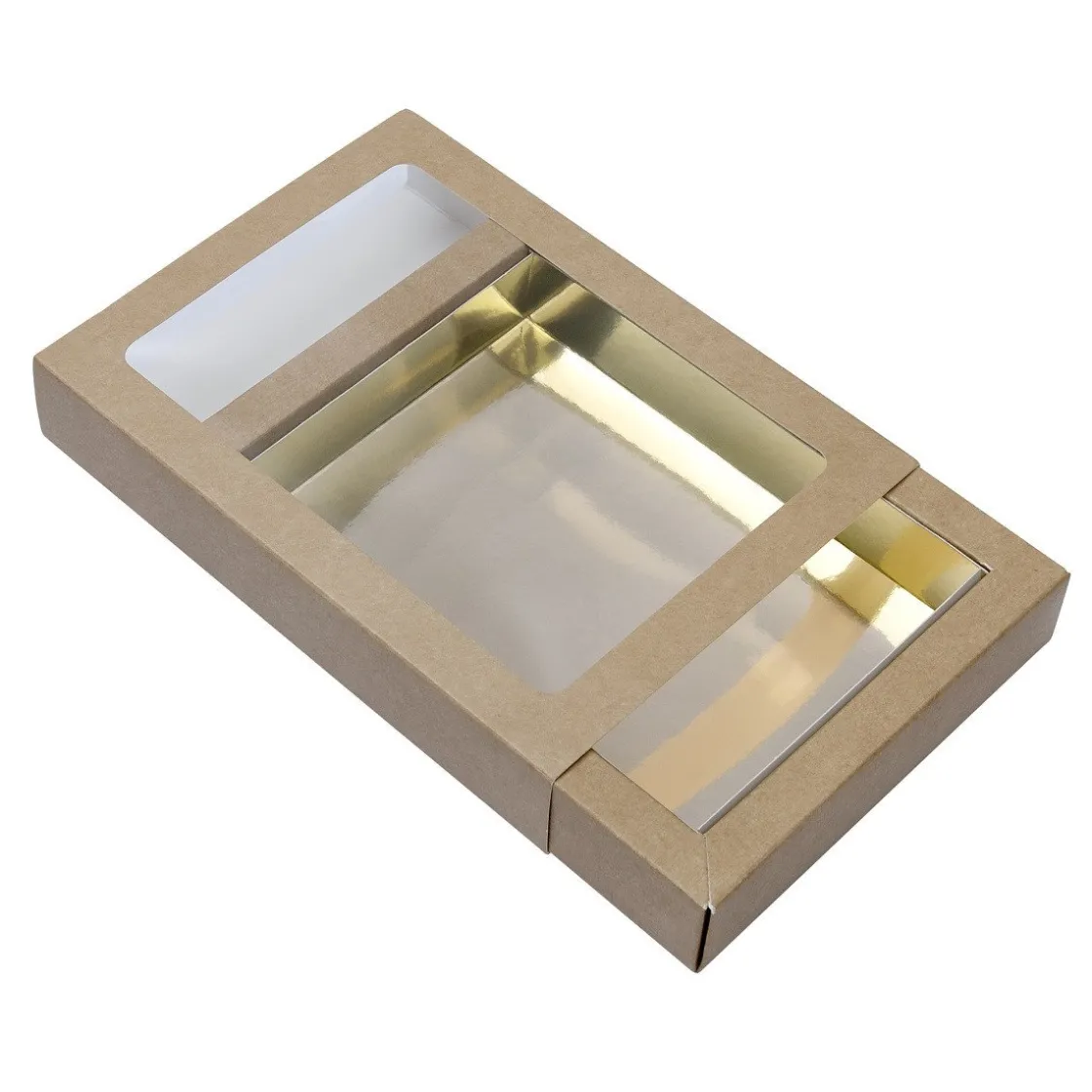 BrandNewCake Chocoladeletterdoos GK7 Kraft / Goud 3st* Chocolade Verpakkingen|Chocoladeletterdozen