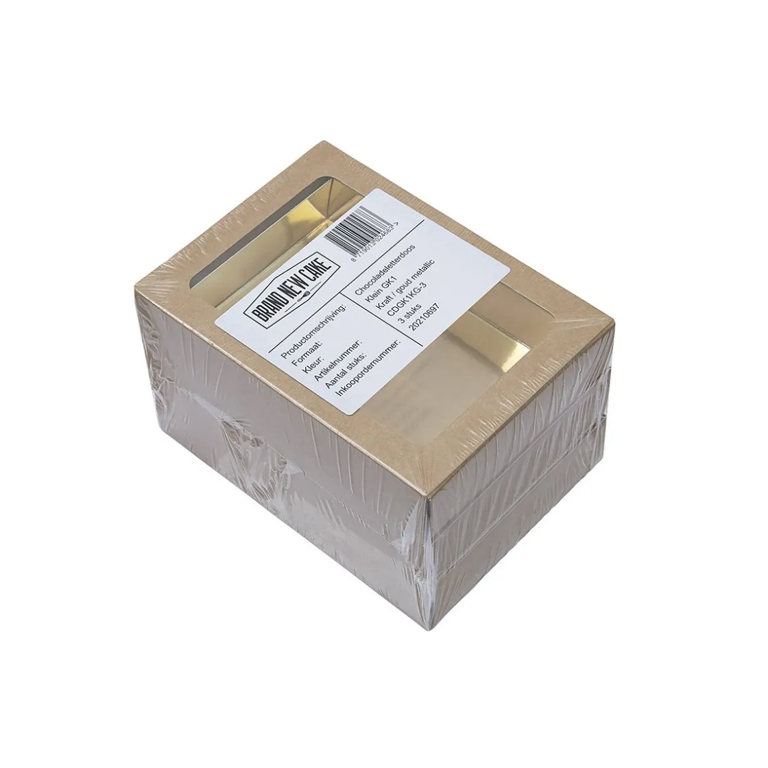 BrandNewCake Chocoladeletterdoos Klein GK1 Kraft / Goud 3st* Chocolade Verpakkingen|Chocoladeletterdozen