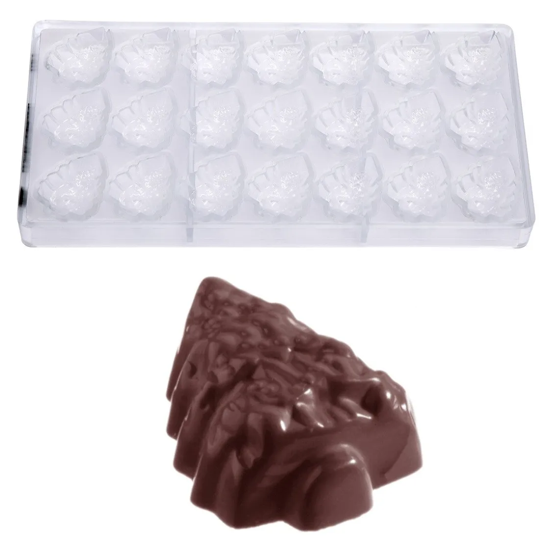 Chocolate World Chocolademal Kerstboom (21x) 40x30x15mm* Figuur Mallen