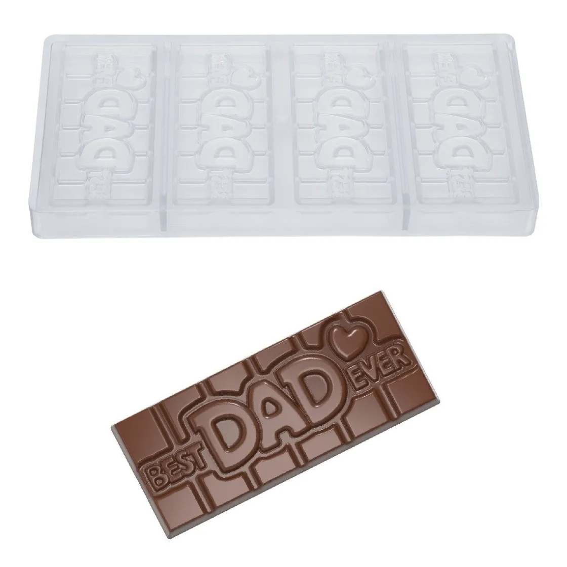 Chocolate World Chocolademal Tablet Best Dad (4x) 118x50mm* Tabletten En Repen Vormen