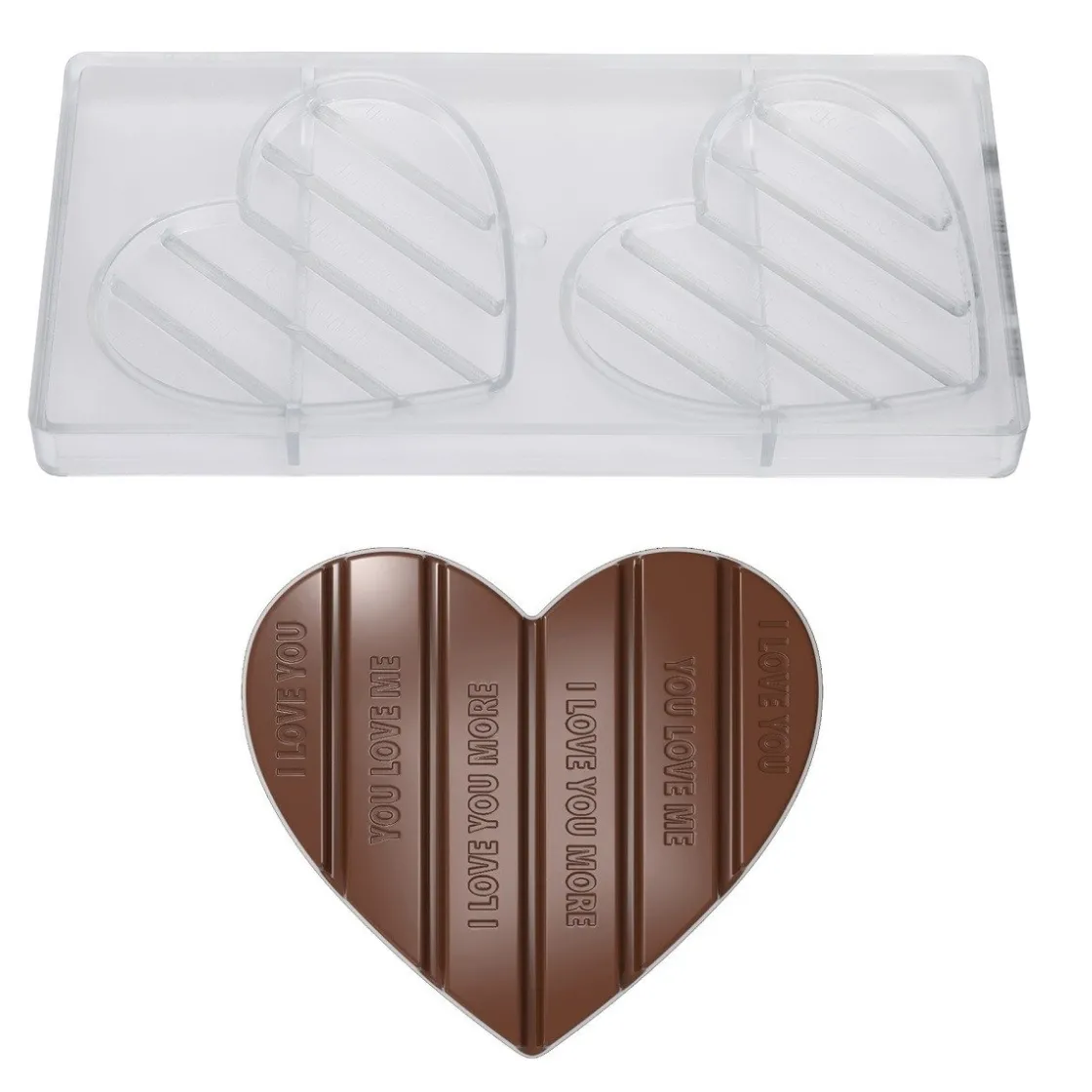 Chocolate World Chocolademal Tablet Hart (2x) 125x110x10mm* Tabletten En Repen Vormen