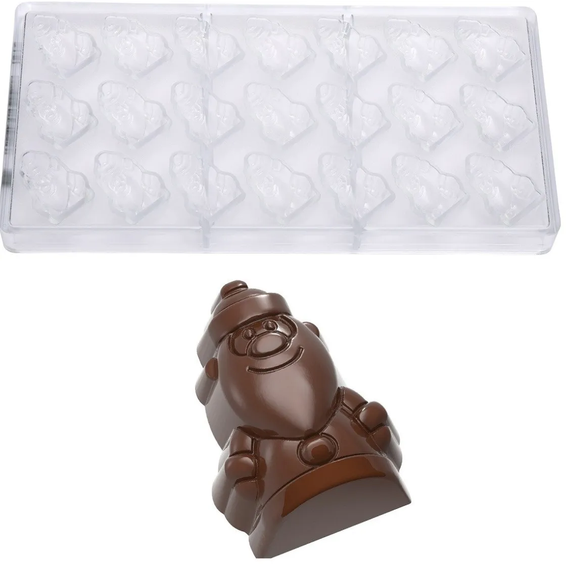 Chocolate World Chocolademal Kerstman (21x) 38x27x17,5mm* Figuur Mallen