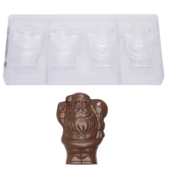 Chocolate World Chocolademal Kerstman (4x) 84x60x36mm* Figuur Mallen