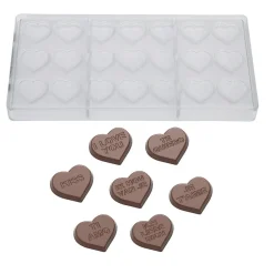Chocolate World Chocolademal Hartjes Figuren (21x) 30x26x7mm* Figuur Mallen