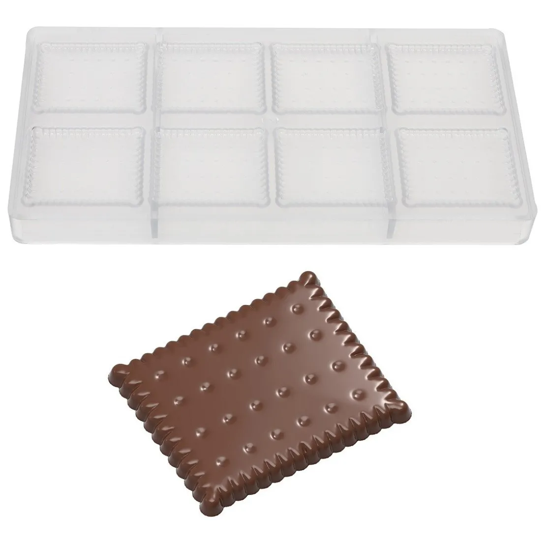Chocolate World Chocolademal Petit Beurre (8x) 59,5x50x5mm* Figuur Mallen