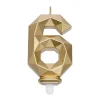 Overig Cijferkaars Geo Goud #6* Kaarsjes En Vuurwerk
