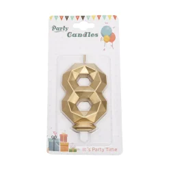 Overig Cijferkaars Geo Goud #8* Kaarsjes En Vuurwerk