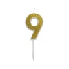Overig Cijferkaars Goud Glitter #9* Kaarsjes En Vuurwerk