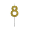 Overig Cijferkaars Goud Glitter #8* Kaarsjes En Vuurwerk