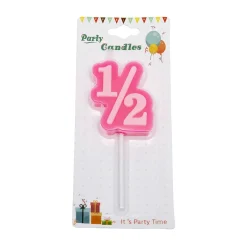 Overig Cijferkaars Roze #1/2*** Kaarsjes En Vuurwerk