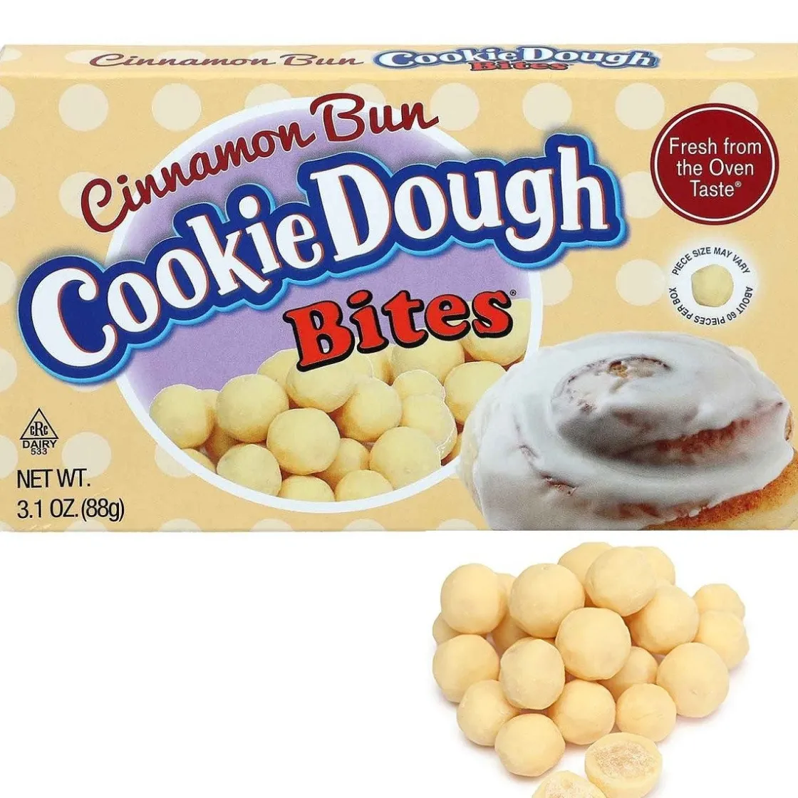 Overig Cookie Dough Bites Cinnamon Bun 88g*** Ijsdips|Eetbare Strooisels