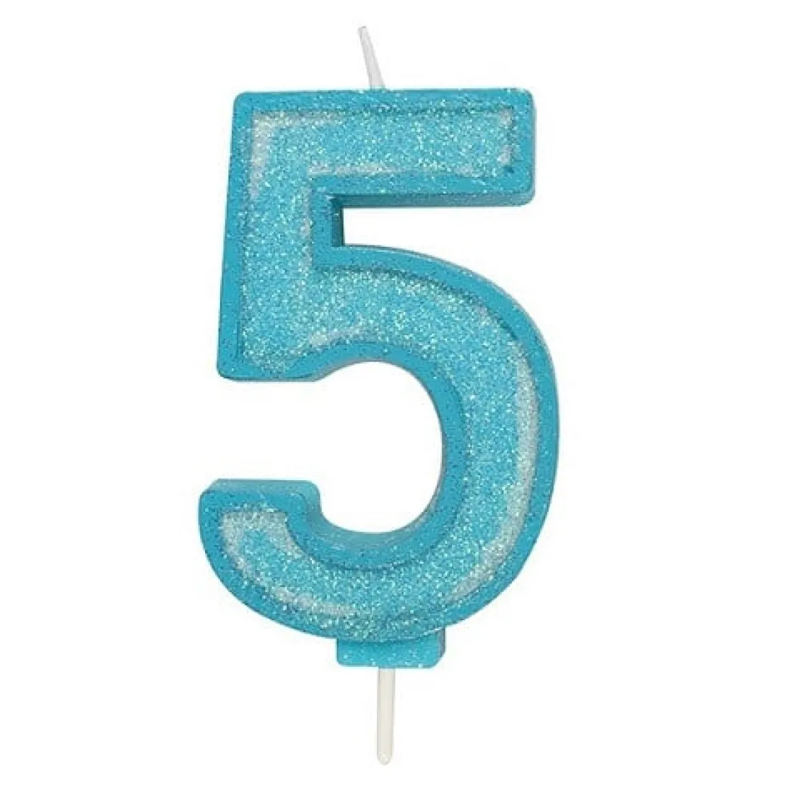 Culpitt Cijferkaars #5 Blauw met Glitter* Kaarsjes En Vuurwerk