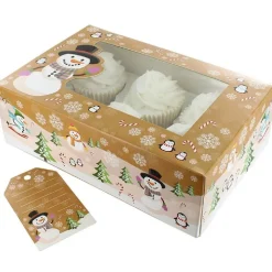 Culpitt Cupcake Doosje 6/12 Sneeuwpop (tray-venster) 20st.* Cupcake Doosjes