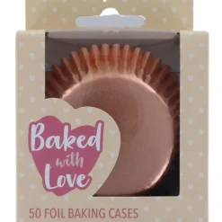 Culpitt Cupcake Vormpjes Folie Rosé Goud 50mm 50st.* Bakvormen Papier