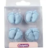 Culpitt Suikerdecoratie Baby Voetjes Blauw 12 paar* Figuur Decoraties