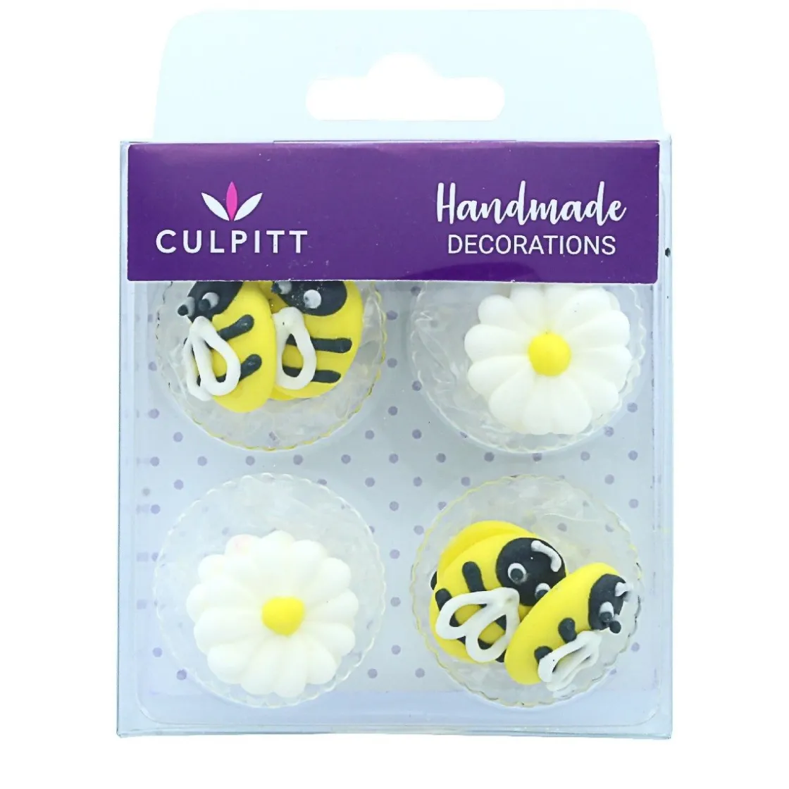 Culpitt Suikerdecoratie Bijen & Madeliefjes 25mm 12st.* Figuur Decoraties