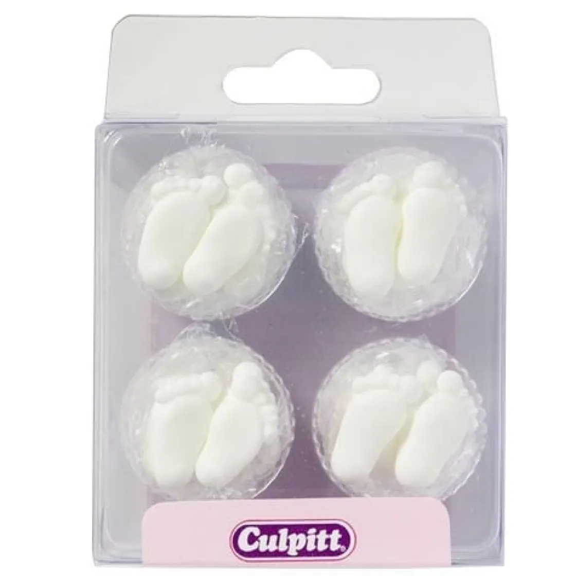 Culpitt Suikerdecoratie Baby Voetjes Wit 12st.* Figuur Decoraties