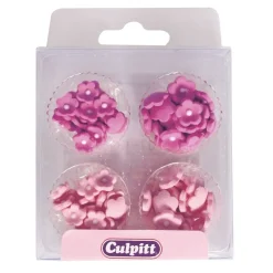 Culpitt Suikerdecoratie Bloempjes roze Ø6mm / 100st.* Bloem Decoraties