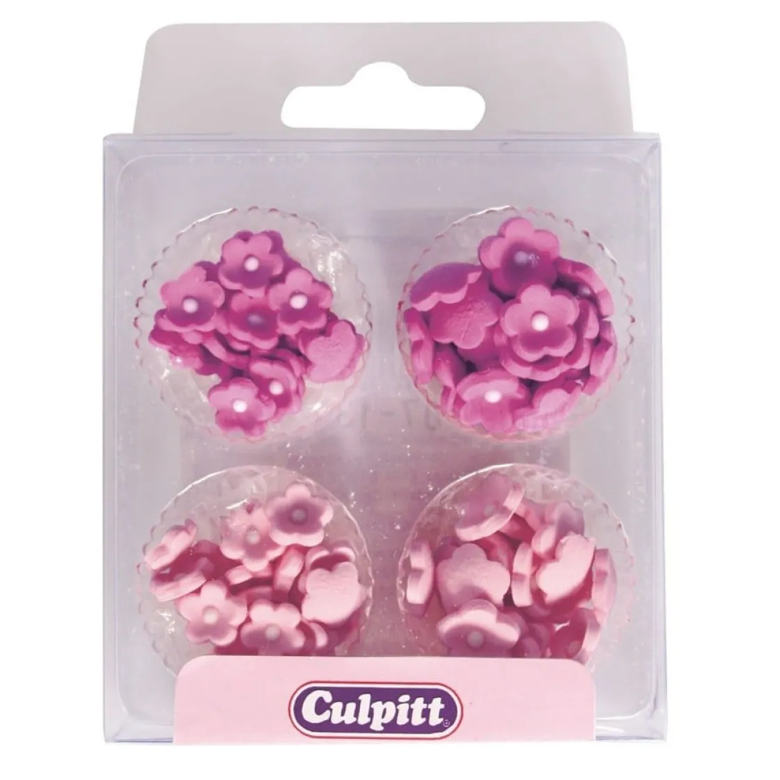 Culpitt Suikerdecoratie Bloempjes roze Ø6mm / 100st.* Bloem Decoraties