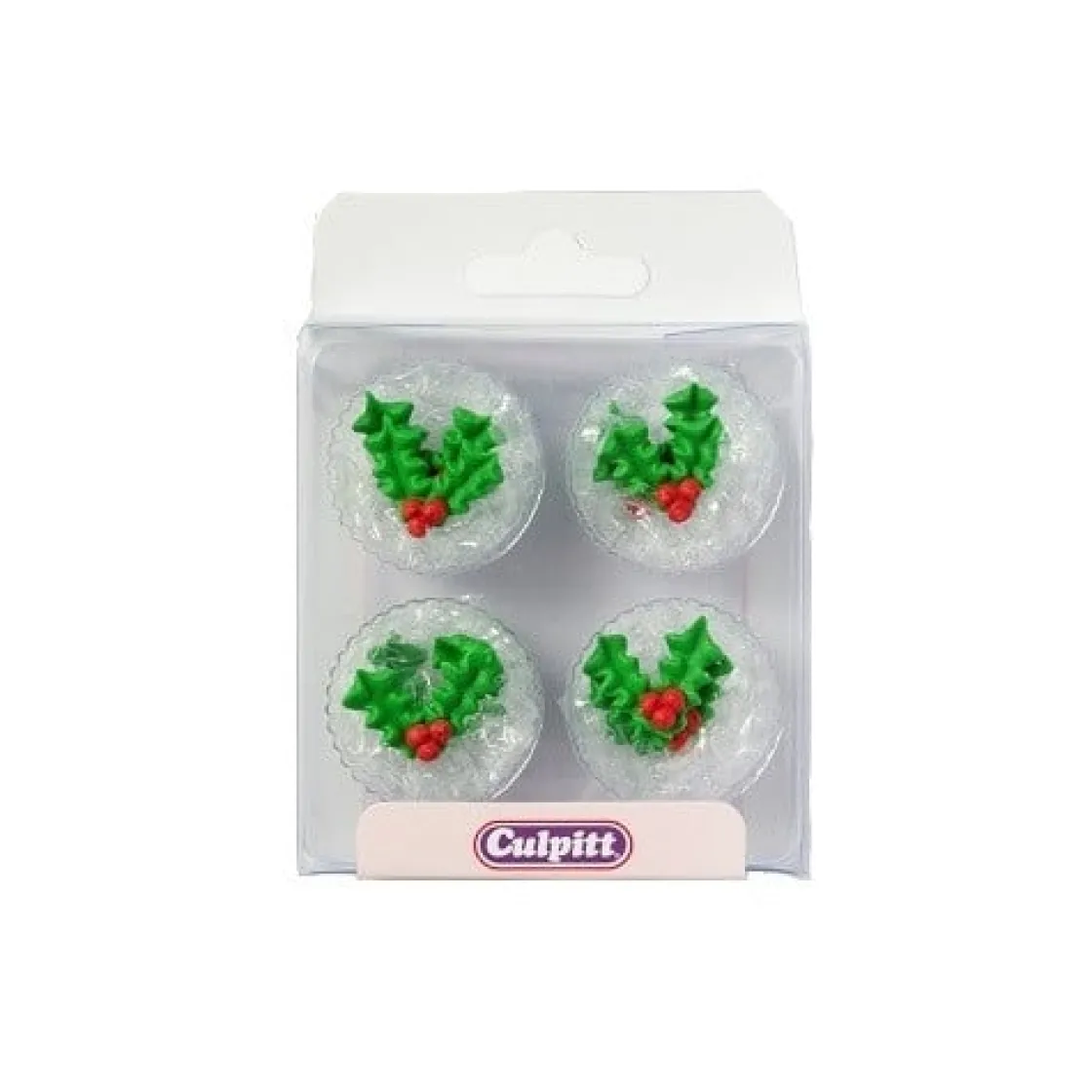 Culpitt Suikerdecoratie Hulstblad met Bes 12st.* Bloem Decoraties