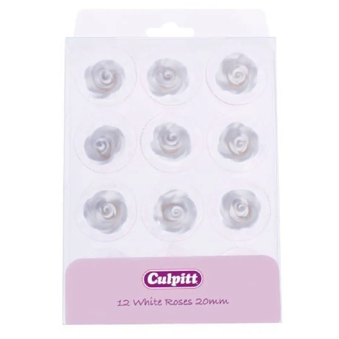 Culpitt Suikerdecoratie Rozen Wit 12st.* Bloem Decoraties