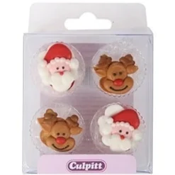 Culpitt Suikerdecoratie Santa & Rudolph 12st.* Figuur Decoraties