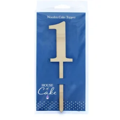 Culpitt Taarttopper Cijfer 1 Hout 33x183mm* Prikkers En Ringen