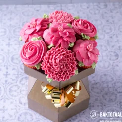 BrandNewCake Cupcake Doos Boeket Goud Ø18x19cm* Cupcake Doosjes