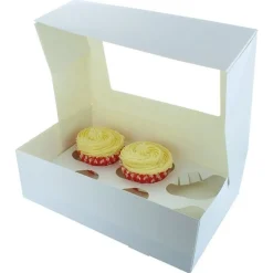BrandNewCake Cupcake Doosje 6 / 12 MINI Wit (incl. tray-venster) 25st.* Cupcake Doosjes