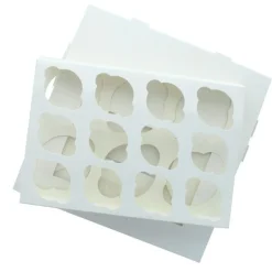 BrandNewCake Cupcake Doosje 6 / 12 MINI Wit (incl. tray-venster) 25st.* Cupcake Doosjes