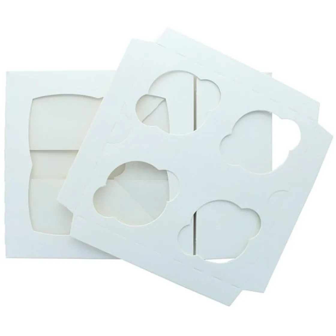 BrandNewCake Cupcake Doosje 4 Wit (incl. tray met venster) 25st.* Cupcake Doosjes