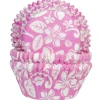 House of Marie Cupcake Vormpjes HoM Aloha Bloem Roze 50x33mm. 50st.* Bakvormen Papier