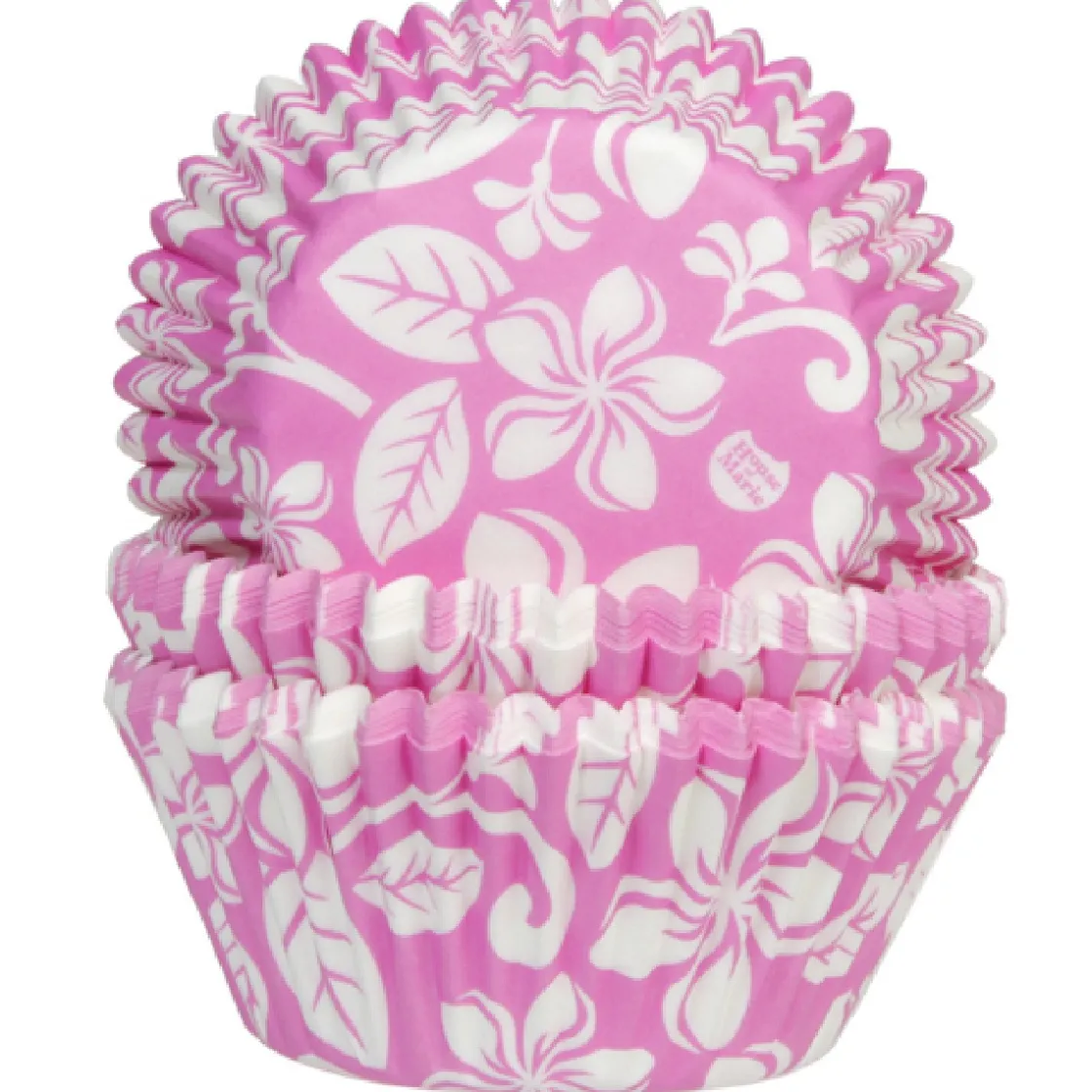 House of Marie Cupcake Vormpjes HoM Aloha Bloem Roze 50x33mm. 50st.* Bakvormen Papier