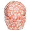 House of Marie Cupcake Vormpjes HoM Aloha Bloem Abrikoos 50x33mm. 50st.* Bakvormen Papier
